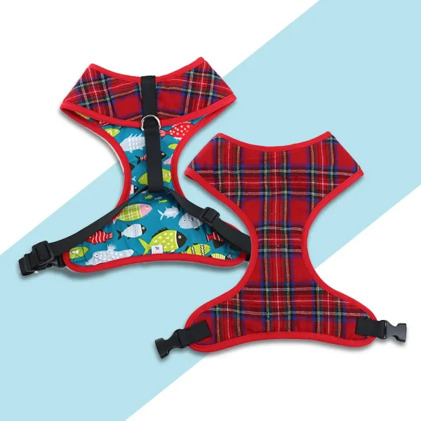 Custom Reversible Dog Harness: Premium Cotton & Zinc Alloy