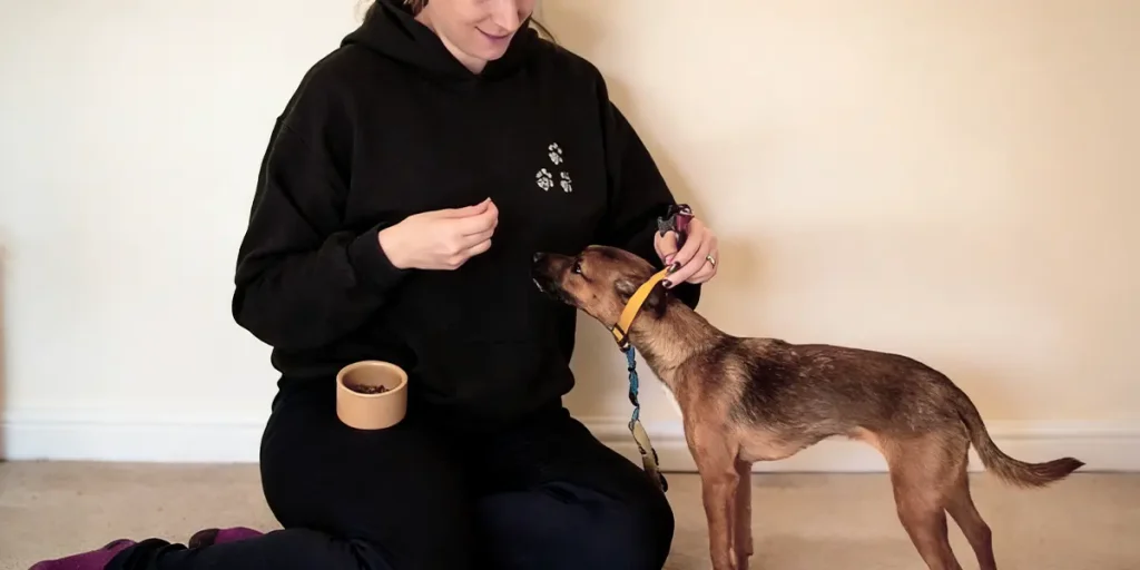 how to put on a dog harness